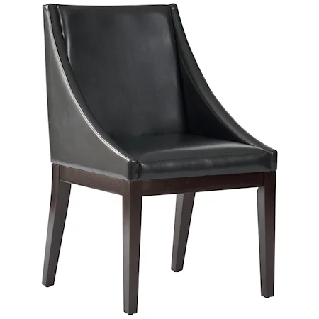 Slipper Chair with Square Merlot Legs